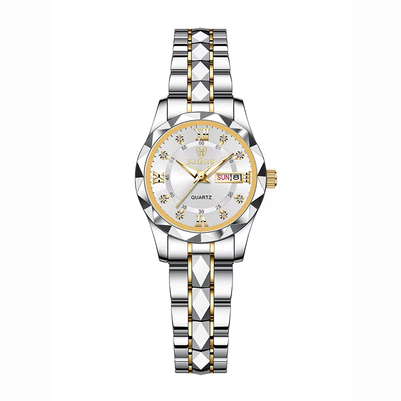 BINBONG Luxury Quartz Watch Women Elegant Stainless Watch Waterproof Ladies Fashion Dress Wristwatch Girlfriend Lovers Gift