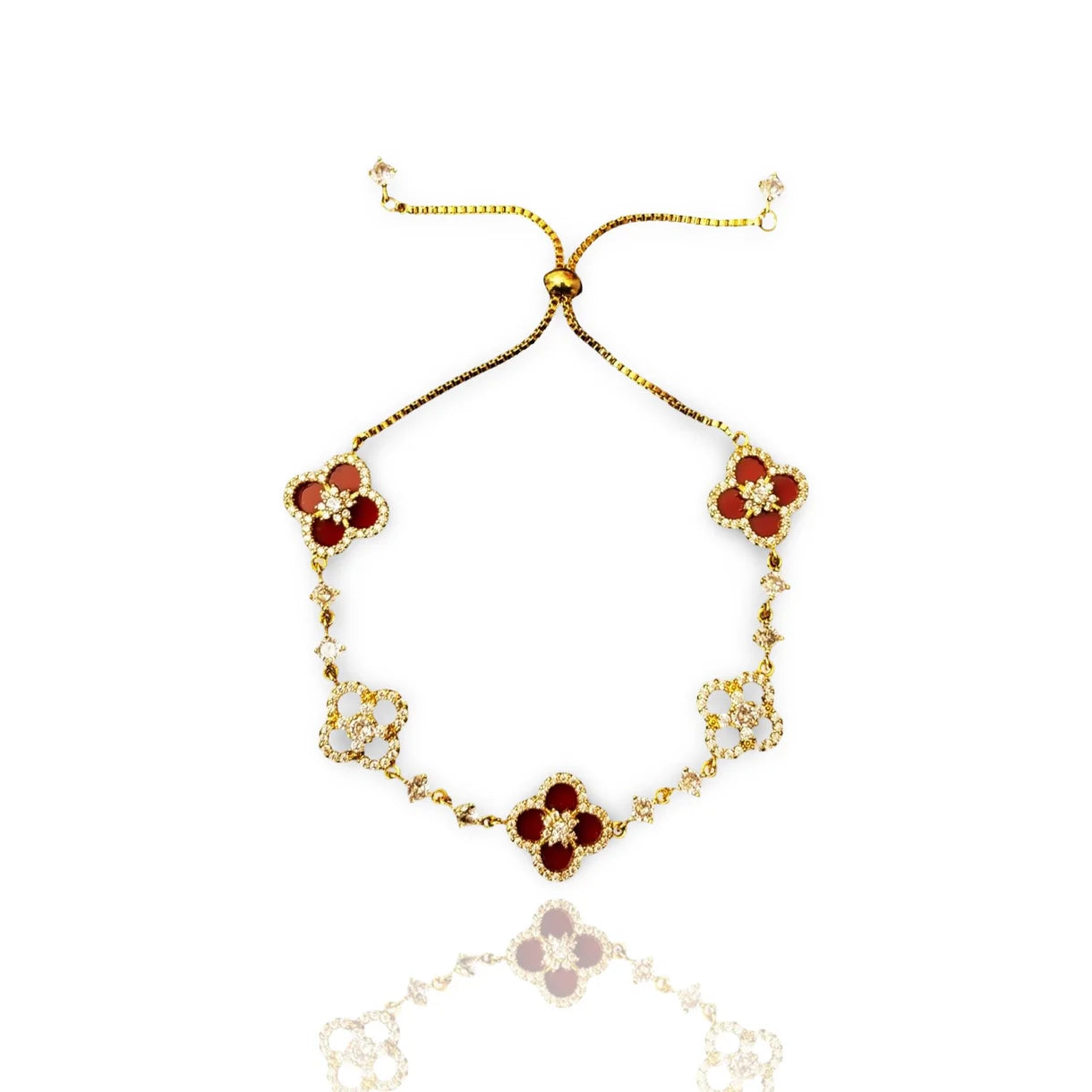 Lucky Clover Bracelet - Pink Mother of Pearl & Zirconia